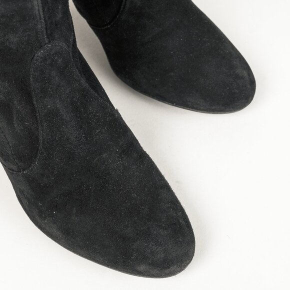 Stuart Weitzman Highland Black Suede Over-The-Knee Tie-Back Boots - Picture 7 of 11